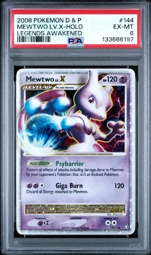Mewtwo LV.X 144/146 Legends Awakened Holo PSA 6