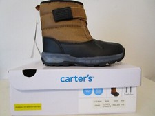 Carters Toddler Kids' Lowen Light up Winter Snow Boots Tan/Black Size 11T