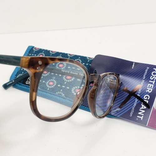Foster Grant "ELODIE" Women's Reading Glasses TORTOISE BROWN TEAL +1.25 NWT - Picture 3 of 8