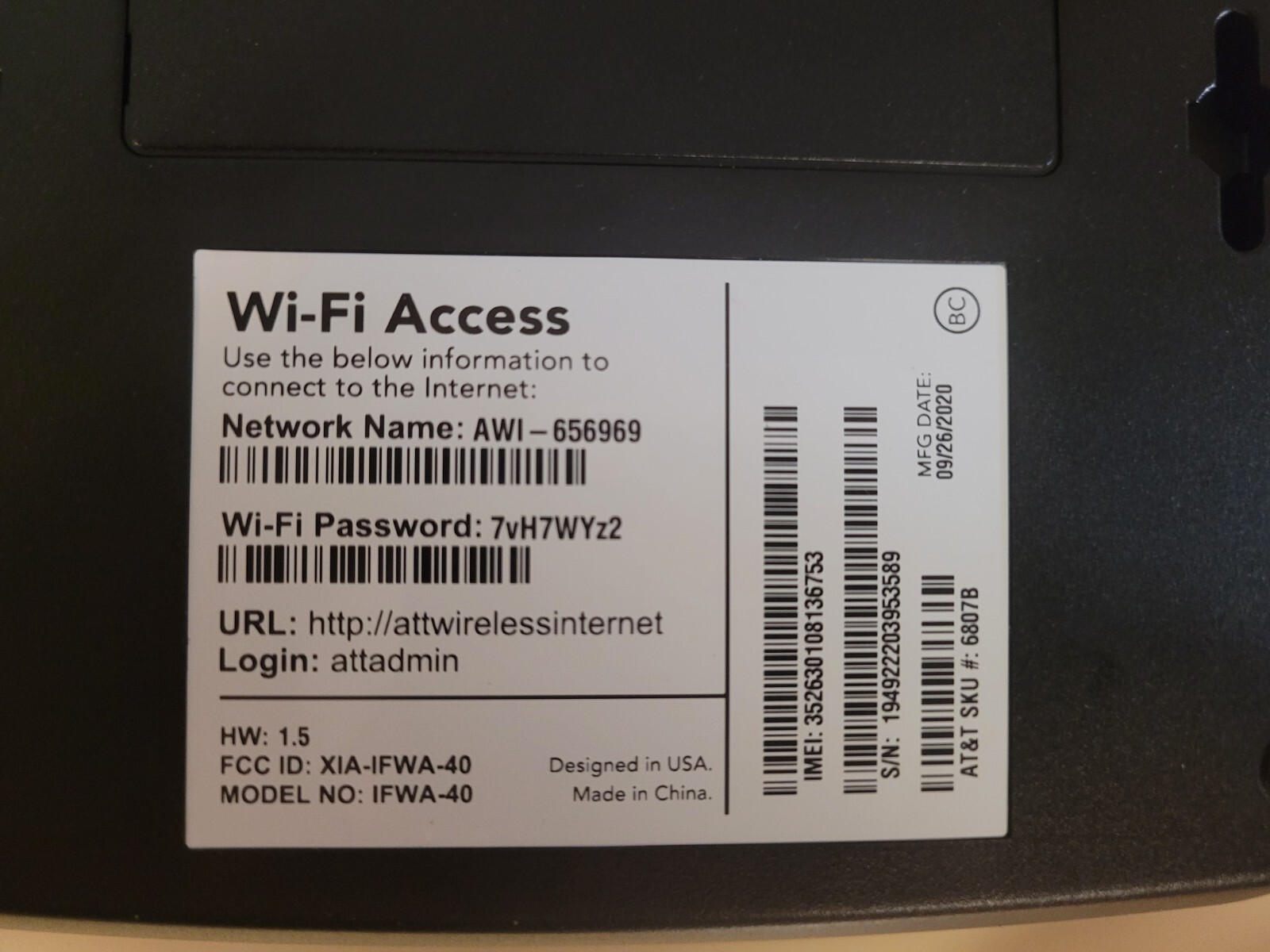 ATT Wireless Modem IFWA40 Hotspot Black (AT&T) eBay