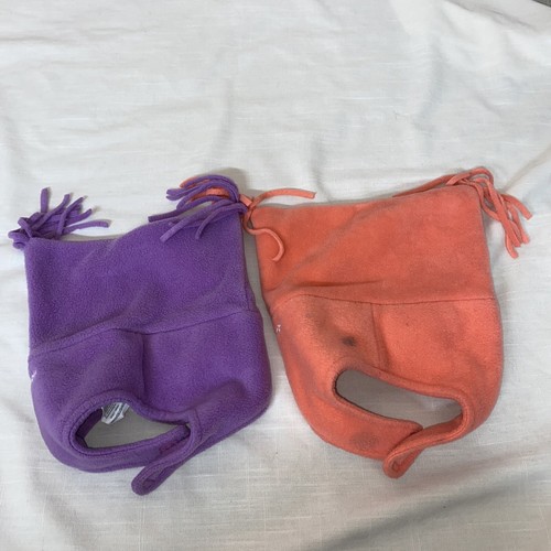 Columbia Youth Fleece Hats Pigtail Style One Has Stains - Picture 4 of 12