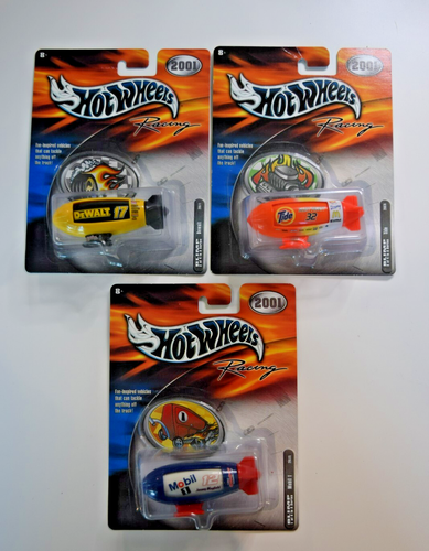 MOC Hot Wheels Racing 2001 NASCAR Blimp 3 Piece Set - Tide Mobil 1 DeWalt