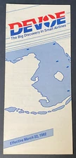 Devoe Airlines Timetable Effective March 22, 1982