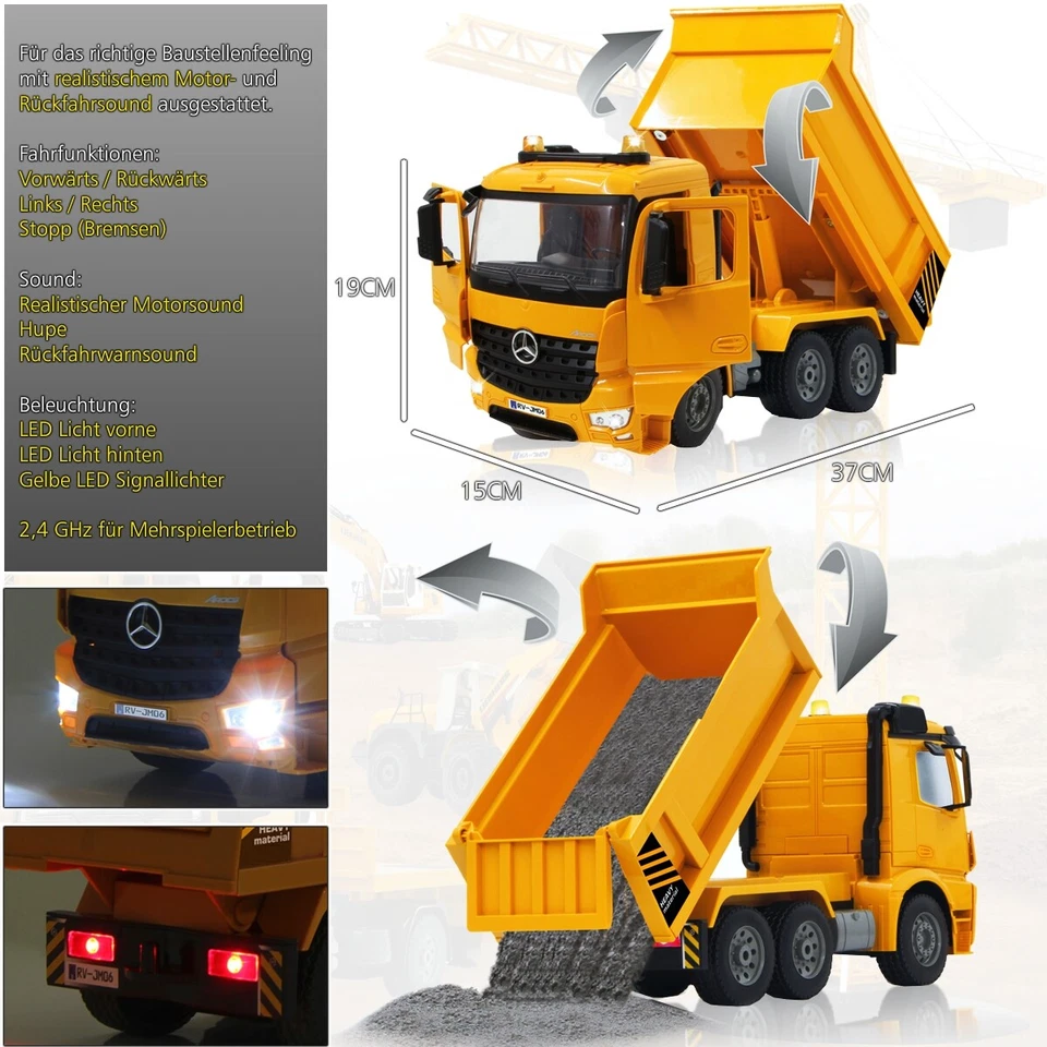 Baustellenfahrzeug Ferngesteuert Modell RC Spielzeug Kind Baustelle Bagger LKW - Bild 2 von 4
