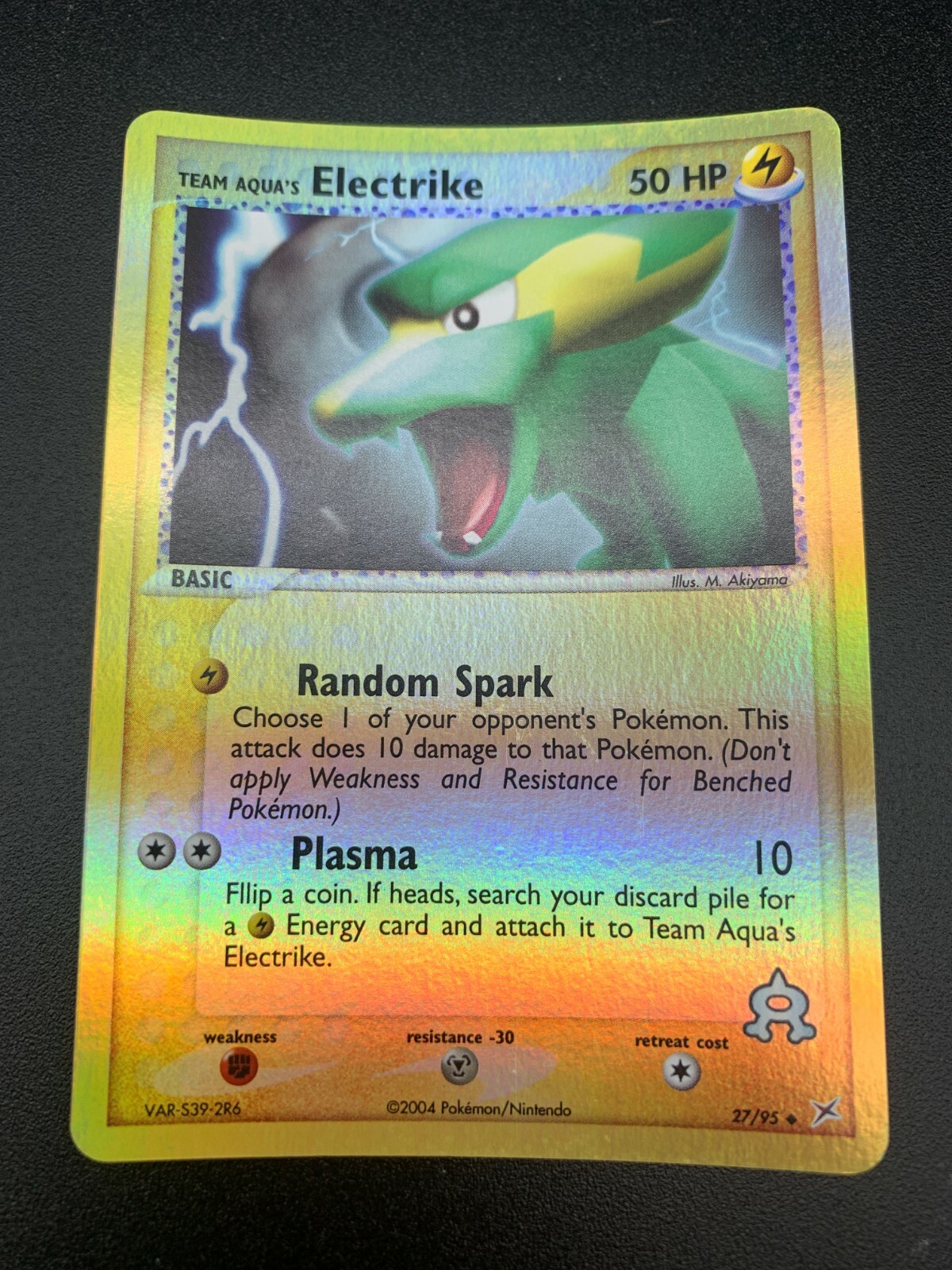Team Aqua's Electrike 27/95 Reverse Holo Ex Team Magma vs. Team Aqua Pokemon NM