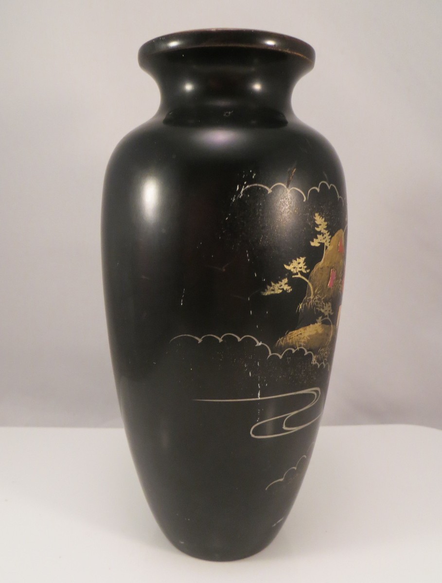 Vintage Japanese Lacquer Vase 7 1/8