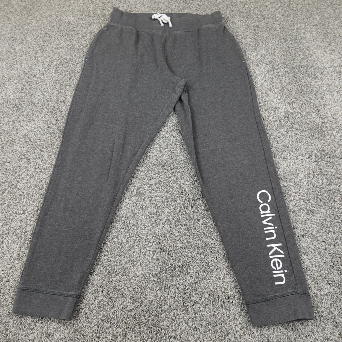 Calvin Klein Pants Womens L Gray Drawstring Jogger Sweatpants Sweat Lounge  Gym