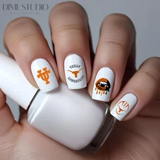 UT Texas Longhorns Football Nail Decals Water Transfer Nail Art