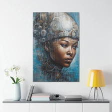 Bold Black Woman: AI Art Canvas Gallery Wraps 33