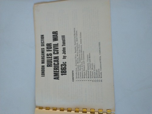 London Wargames Historical Mini Rules American Civil War 1863c VG - Picture 2 of 3