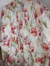 LOVELY LAURA ASHLEY GOSFORD CRANBERRY CURTAINS WITH MATCHING TIEBACKS