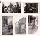 5 Vintage snap shots military men wives lovers London, Ont. Canada ammo belt WW2
