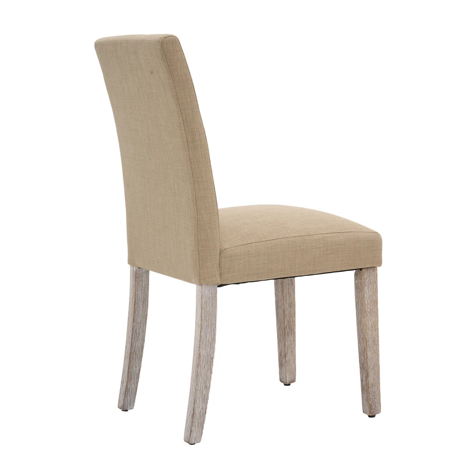 36.5" Set of 2 Dining Room Chairs Kitchen Seats Cloth Cover with Wood Legs - Image 2 of 4