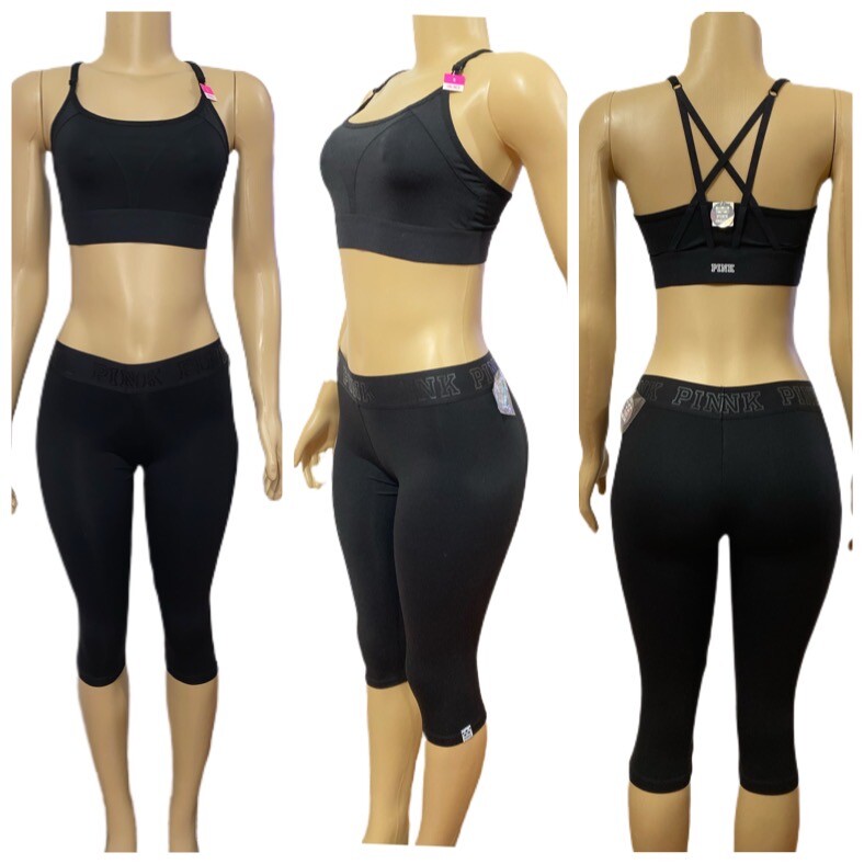 Victorias Secret PINK Ultimate Sport Set Unlined Bra Crop Tight