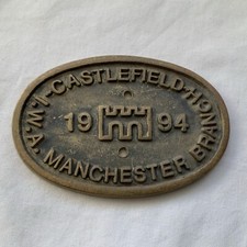 A.W.I 1994 Castlefield Manchester Branch Oval Brass Plaque