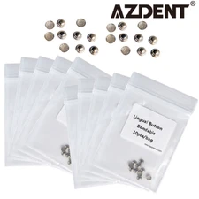 AZDENT Dental Orthodontic Lingual Buttons For Bondable Round Base 10Pcs/Box