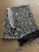 26” x 74” Cejon Silver Gray Black  Rectangle Scarf  Wrap NWT