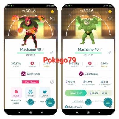 Pokemon Go Account - Shiny Gigantamax Machamp Trade (20k Or 80k Stardust)