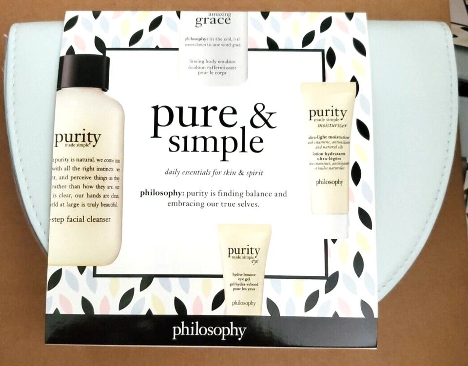 Philosophy Purity & Simple Cleanser, Eye Gel, Moisturizer 5 PCS Gift Set New - Image 3 of 4