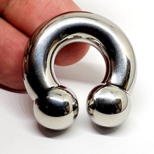 Hufeisen Piercing 14mm Kugeln 35mm CBB Stärke 00 (10mm) 316L Stahl Prince Albert