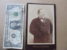 RARE 1880 Period Antique Victorian Cabinet Photo, PRESIDENT GROVER CLEVELAND