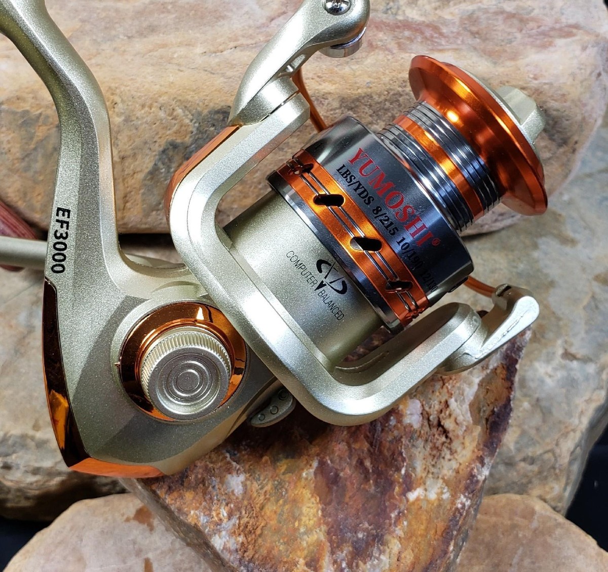 Yumoshi EF3000 Spinning Reel 12 Ball Bearings 5.5:1 Gear Ratio Mono 12lb  130yds