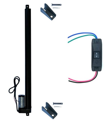 WindyNation 12V Linear Actuator + UP Down Switch + Mounting Brackets 225 lb Lift - Picture 13 of 14