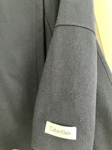 Abrigo Calvin Klein Azul Índigo Lana Cremallera Talla Mediana Nuevo con Etiquetas - Imagen 2 de 7
