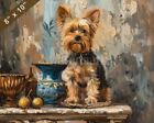 Yorkshire Terrier painting in a vintage shop 8x10 Print