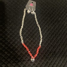 paparazzi jewelry Set beautiful Heart Necklace With Earring To Match