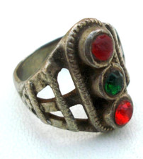 ETHNIC ANTIQUE TRIBAL OLD SILVER RING RAJASTHAN INDIA