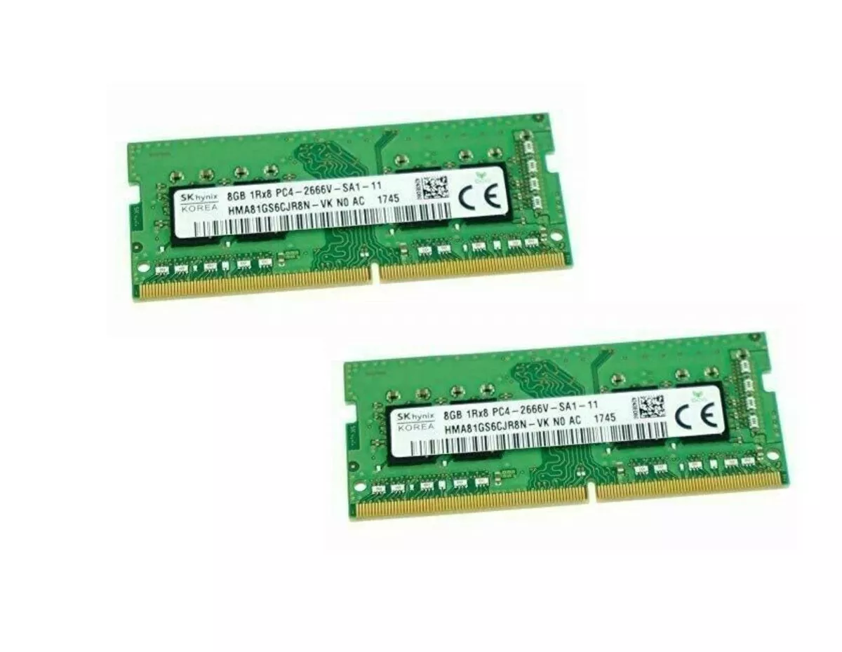 SK Hynix HMA81GS6CJR8NVK, 2 8GB 1Rx8 Sticks, DDR4-2666, 16GB - 2x8GB (OPEN  BOX)