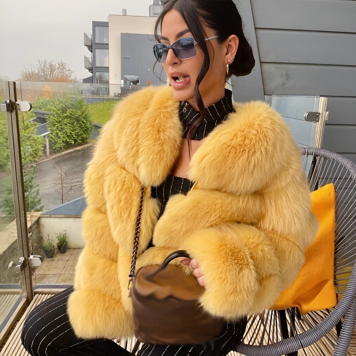 2025 New Jackets Trendy Women Genuine Fox Fur Coats Short Winter