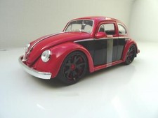 + VOLKSWAGEN VW Käfer 1200 Modellauto JADA 1:24 rot/schwarz  91697