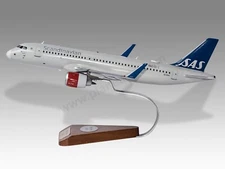 Airbus A320 NEO SAS Scandinavian Airlines Desk Wood Airplane Model Large 1/100