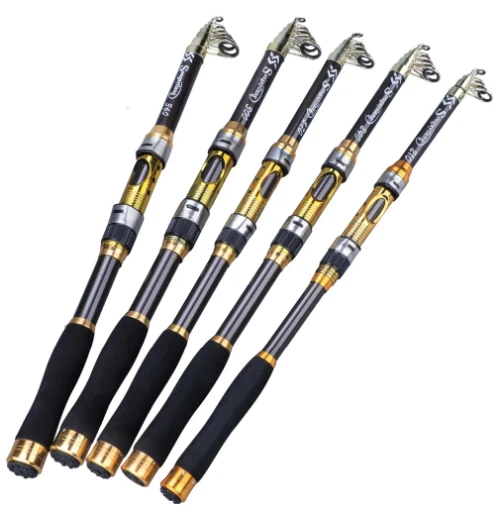 Caña Pescar Giratoria Fibra de Carbono Ultraligera, Portátil, Telescópica 2,10 м - Изображение 3 из 4