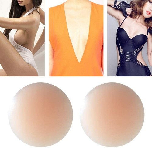 Women Self Adhesive Reusable Invisible Silicone Nipple Cover Breast Boob Bra Pad - Picture 6 of 15