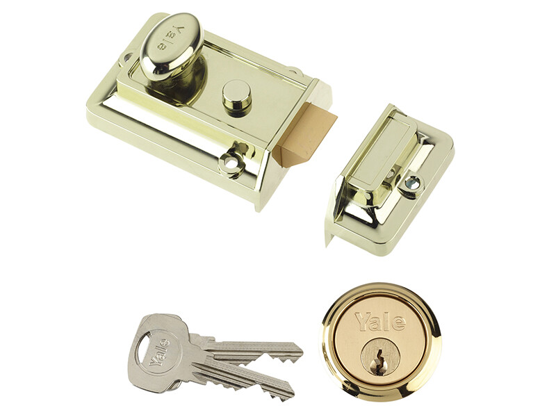 Yale Locks P77 Tradizionale Nightlatch 60mm Interasse Brasslux Finitura Visi