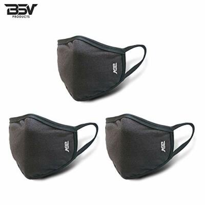 Anti-Dust / Pollen Breathable Reusable Face/Mouth Mask-Black by BSV- 3pcs pack  