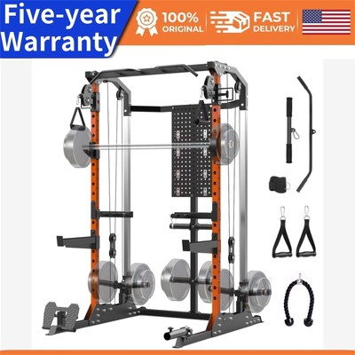 2000LBS Power Cage Power Rack W/Dual Independent Pulley System Squat Rack Gym
