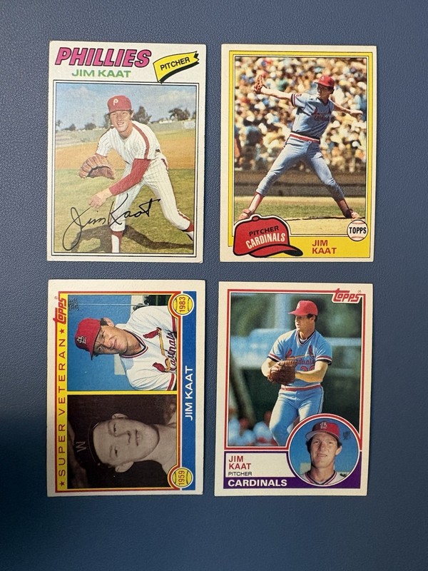 Jim Kaat HOF Vintage Topps Lot (4) 1976 1981 1983 Super Veteran MLB Cards