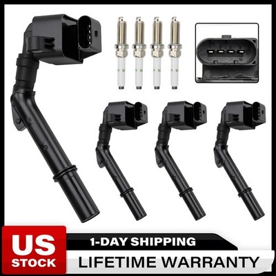 For 4X Ignition Coil & Spark Plugs Mercedes-Benz A220 C300 CLA250 E350 GLB250