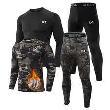 Thermal Underwear for Men,Men's Base Layer,2 Sets Long Johns Lined with Hunti...