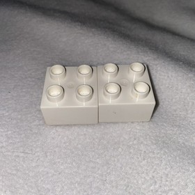Lego Duplo 2x2 Brick Part Photo  White Black Checkered Grand Prix (2)  B1