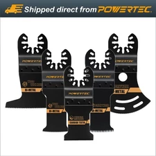 POWERTEC Oscillating Tool Blade Set 5pc Bi-Metal Carbide Multi Tool for Cutting