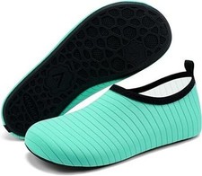 ANLUKE Aqua Water Shoes Barefoot Aqua Yoga Socks Beach Swim SIZE 7.5 GREEN