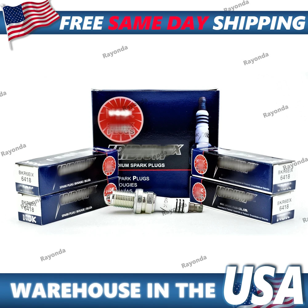 Set of 4 Genuine NGK 6418 Iridium IX Spark Plugs BKR6EIX