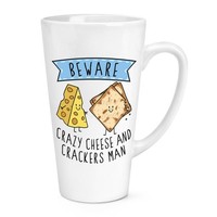 Beware VerrüCkte KäSe Und Knacker Mann 483Ml Groß Latte Becher Tasse Lustig Food