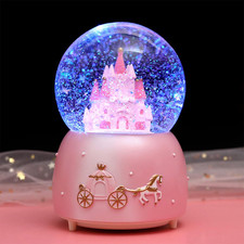Light up Musical Snow Globe Rotating Crystal Ball Music Box Automatic Snowfall a