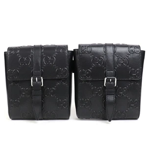 SAC CEINTURE AUTHENTIQUE GUCCI GG EN RELIEF CUIR DE VEAU NOIR 631339 1W3CN 1000 F/S